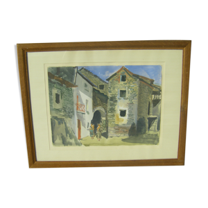 Peinture sce?ne de village