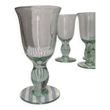 Set of 12 70s stemmed glasses