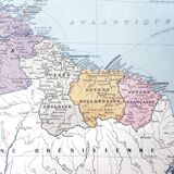 Vintage map Colombia Venezuela Ecuador Guyanas 43x43cm from 1950