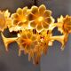 Pink fleur-de-lys chandelier, murano glass, Italy, 1970