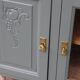 Renovated vintage sideboard with khaki paint – Haussmann chic & bohemian style