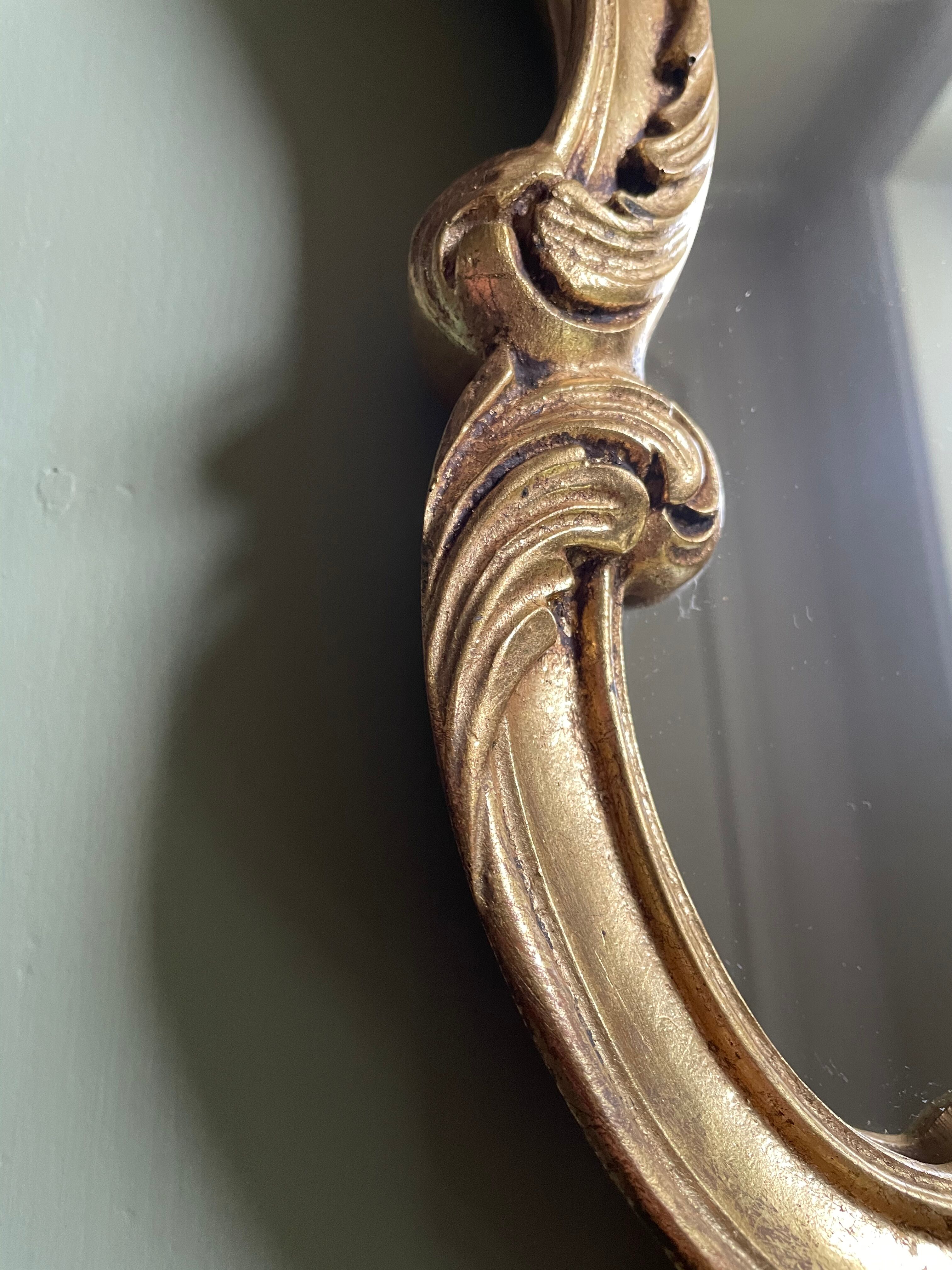 Golden resin shell mirror  46x75cm