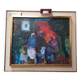 Erik Lo Ohlqvist 1960s Oil Painting On Canvas