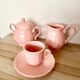 Lot of pink tableware "Faience de Salins" made in France