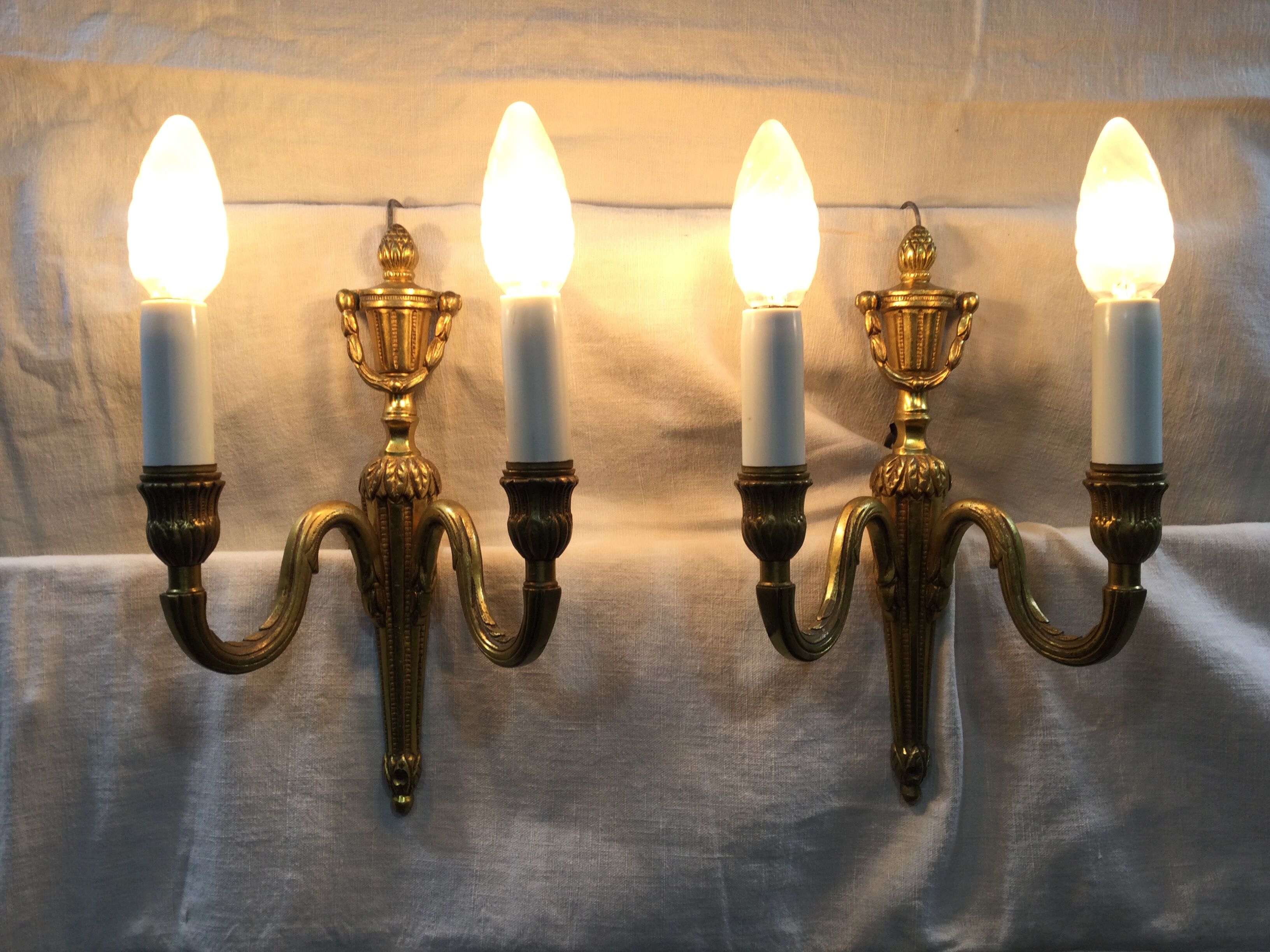 Pair of sconces Louis XVI Bronze
