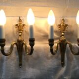 Pair of sconces Louis XVI Bronze