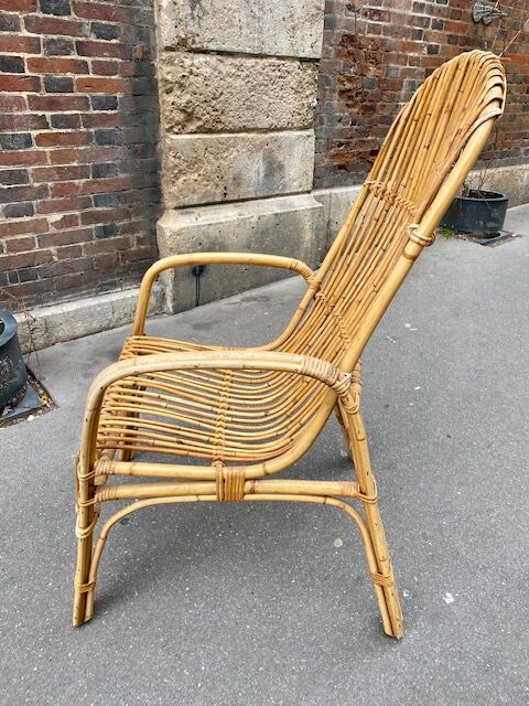 Rattan armchair circa 1960