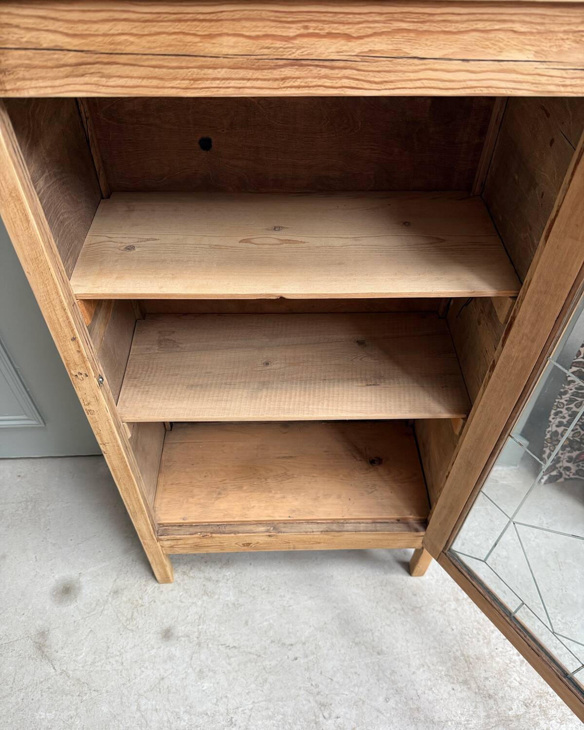 Vintage glass-fronted jam cupboard (renovated)
