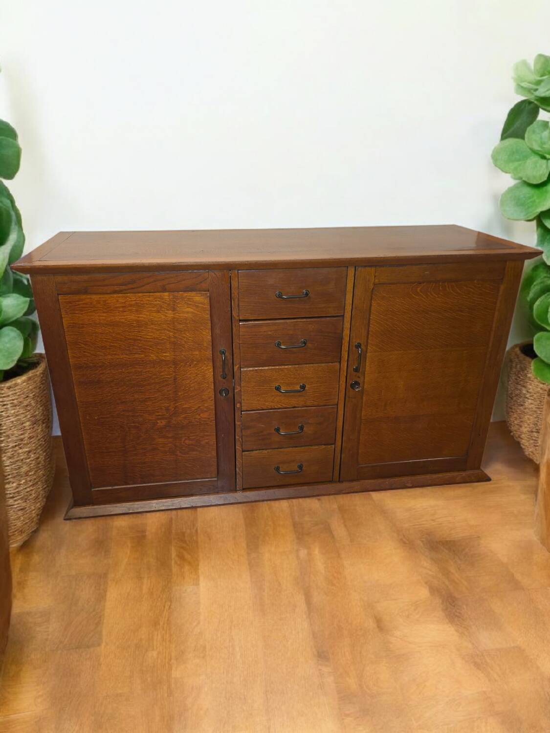 Vintage oak enfilade from the 1960s.
