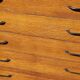 Chest of drawers of the 50s in golden blond oak 5 drawers conical feet