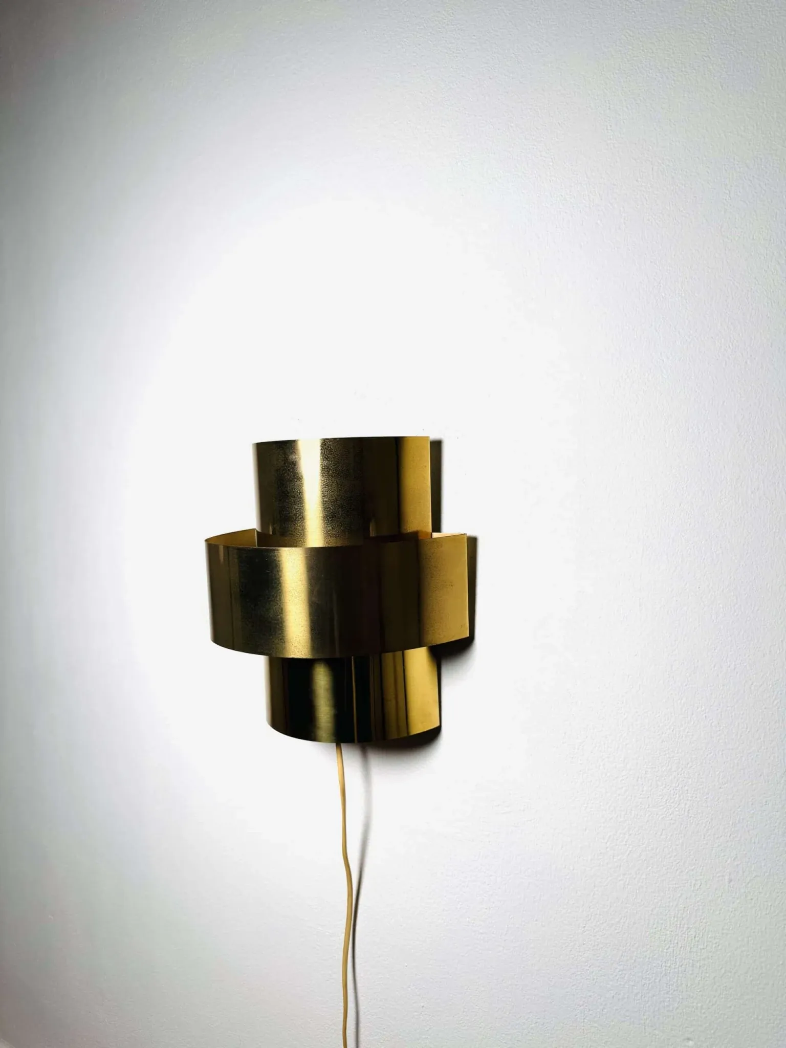 Gold Coloured Layered Wall Lamp By Anvia Nederland, The Netherlands, 1960S