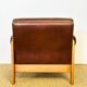 Vintage Scandinavian leather and teak armchair 1960