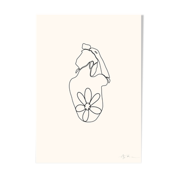 The ink - the flower illustration