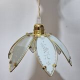 Fleur en verre cerclée de laiton