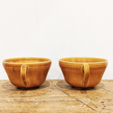 2 cups and saucers vintage '70 honey color