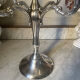 Vintage Orbisa 5-branch chandelier in silver-plated metal, Alpaca base.