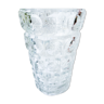 Vase vintage années 50 en verre moulé, effet loupes