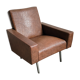 Fauteuil en skaï marron vintage