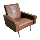 Vintage brown skai armchair