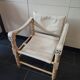 White leather safari chair