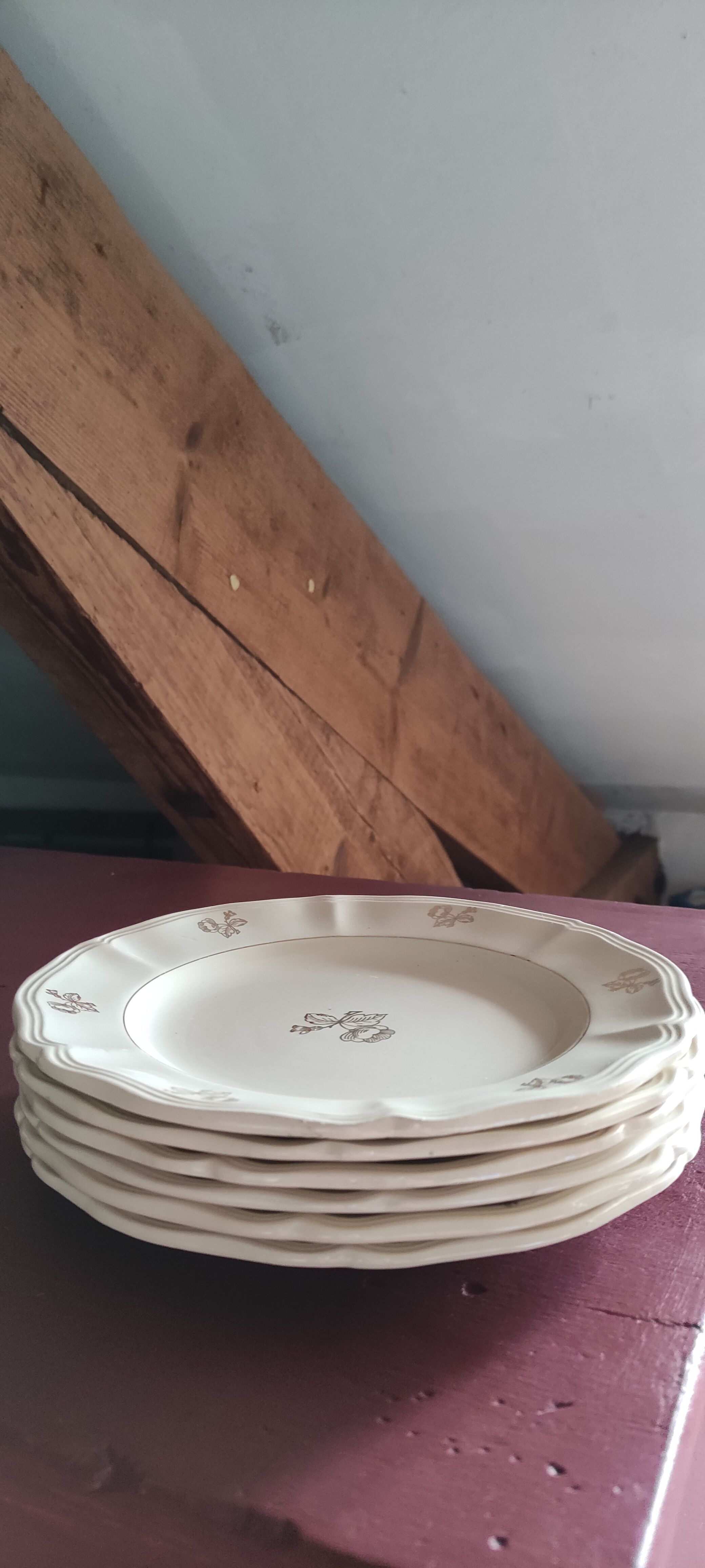 Lot of 6 dessert plates in Sarreguemines earthenware