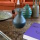 Midcentury light blue ceramic vase, France 1960s