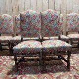 Série de 9 chaises de style Louis XIII