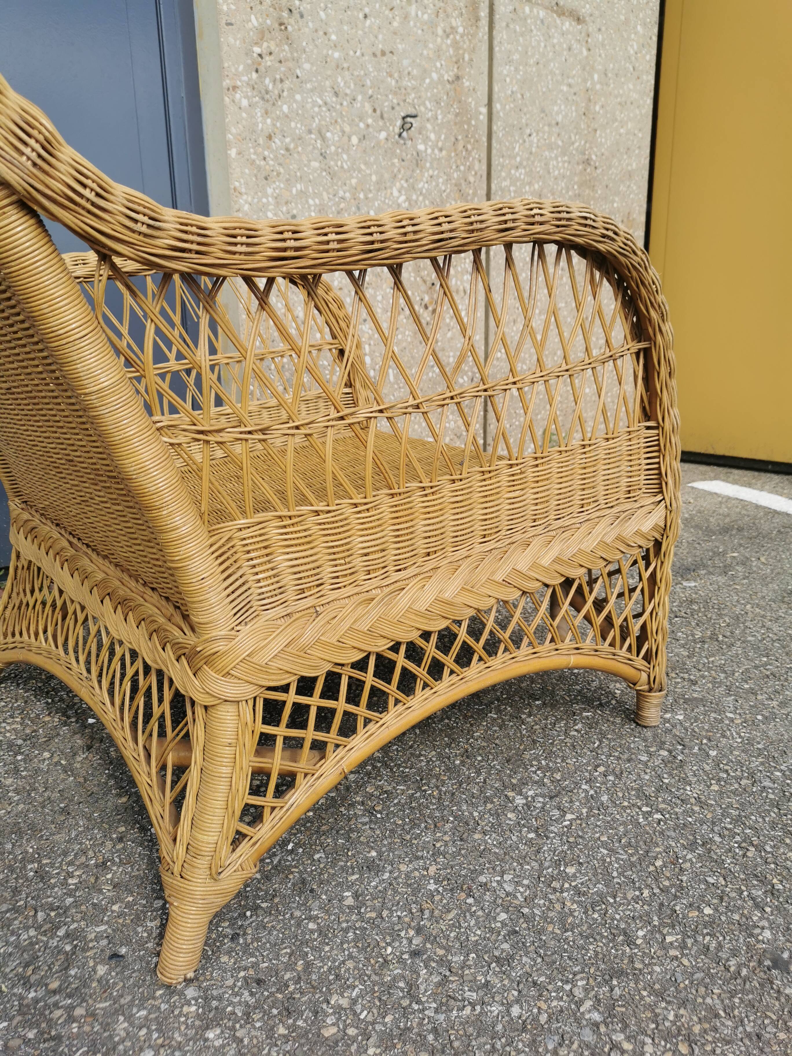 Complete rattan lounge from the 1950s
