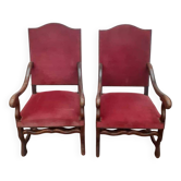 Pair of Louis III style armchairs