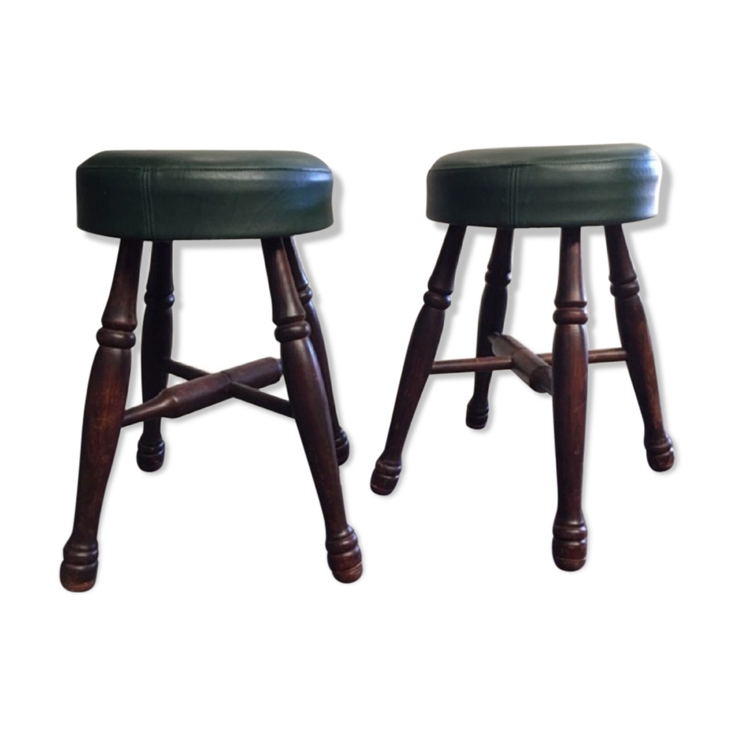 Paire de tabourets de salon chic années 70