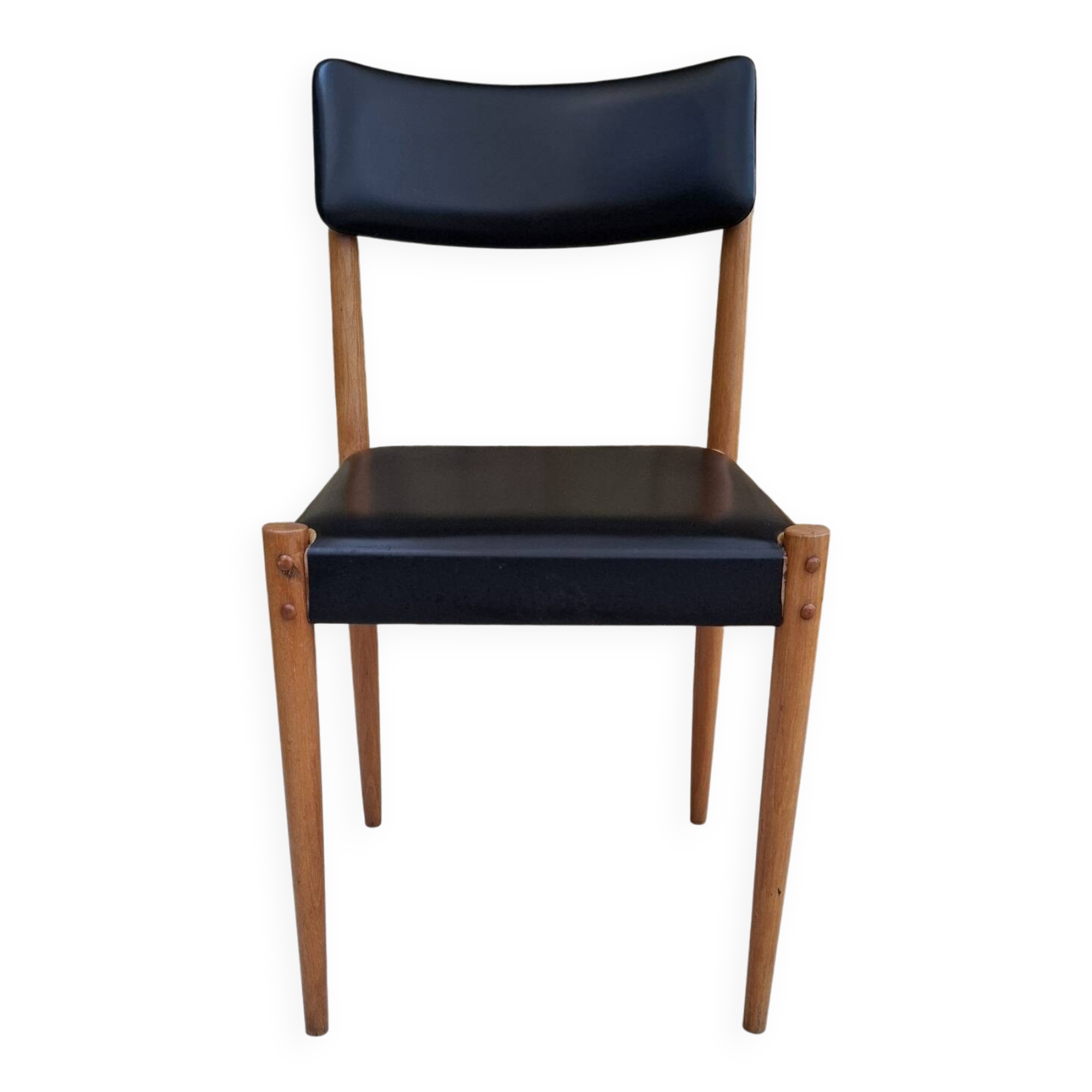 Chaise scandinave hêtre et skaï