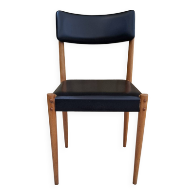 Chaise scandinave hêtre et skaï