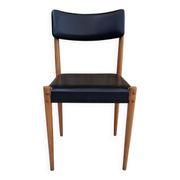 Chaise scandinave hêtre et skaï