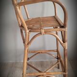 High bar rattan stool