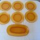 7-piece Duralex set 6 plates - 1 big plat oval vintage ambre