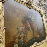 Trumeau & peinture début du XIXe en bois doré.