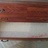 Louis XVI chest of drawers - Bronze - Butterfly wood veneer marquetry - 1930