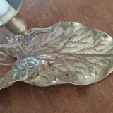 Antique bronze ivy leaf candle holder