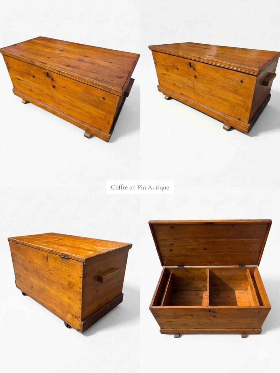 Coffre de metier ancien en sapin
