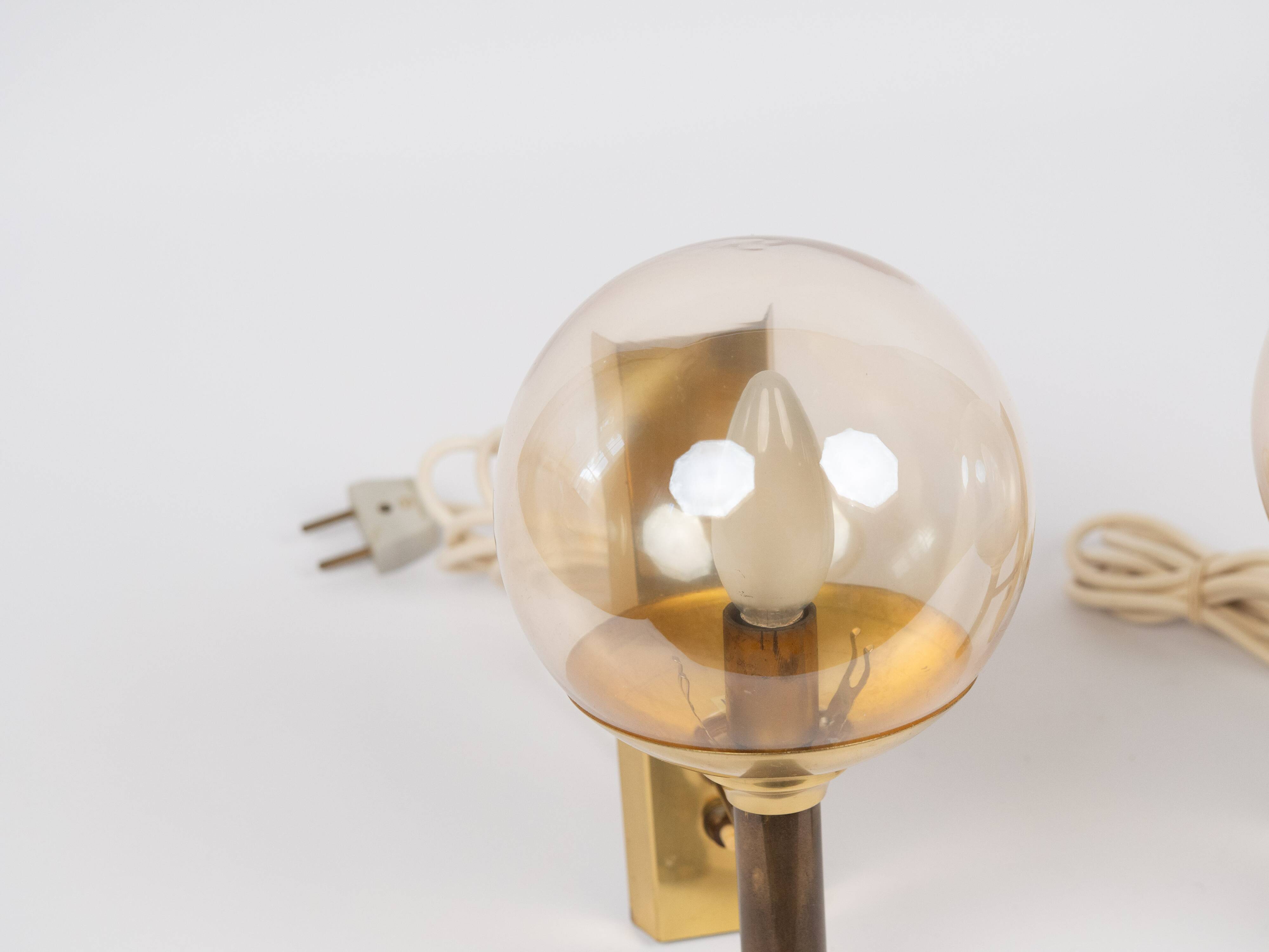 Pair of 2 danish vintage wall lamps by Svend Mejlstrom