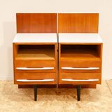 Paire de tables de chevet entièrement rénovées par Mojmír Požár, années 1960, Tchécoslovaquie