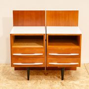 Paire de tables de chevet entièrement rénovées par Mojmír Požár, années 1960, Tchécoslovaquie