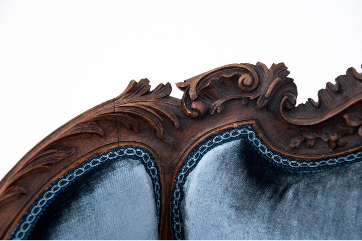 French antique armchairs from around 1890. After renovation.