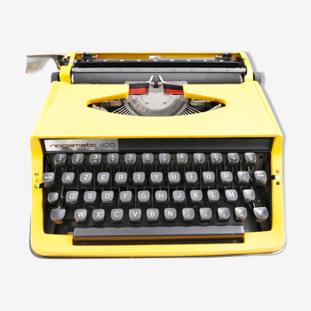 Machine à écrire nogamatic 400 jaune vintage révisée ruban neuf