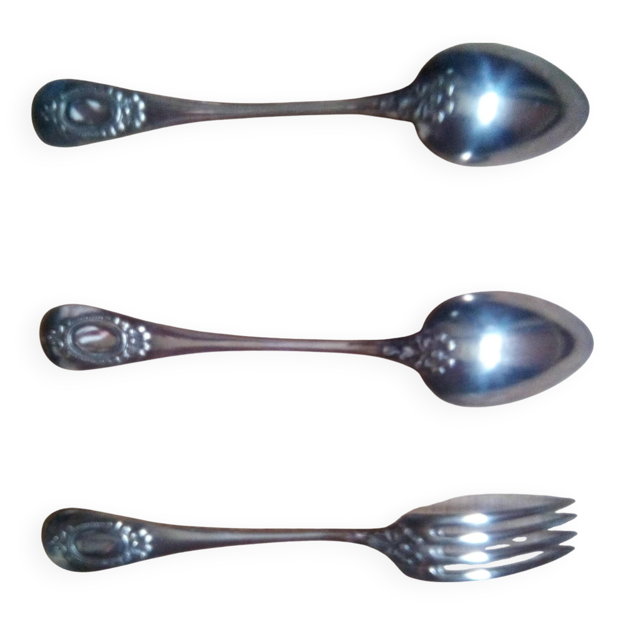 old silver plated metal table cutlery in very good condition 19th century