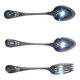 3 couverts de table en métal argenté, XIXème s.