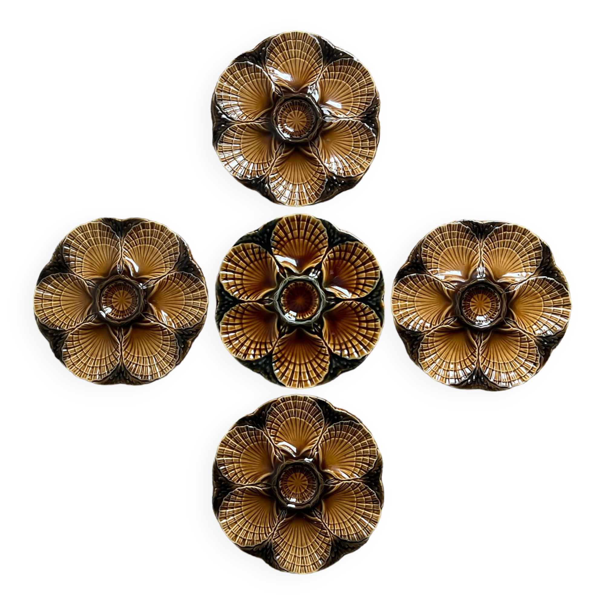 5 oyster or scallop plates Sarreguemines