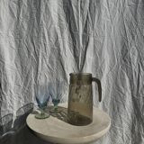 Vintage striated smoked glass carafe
