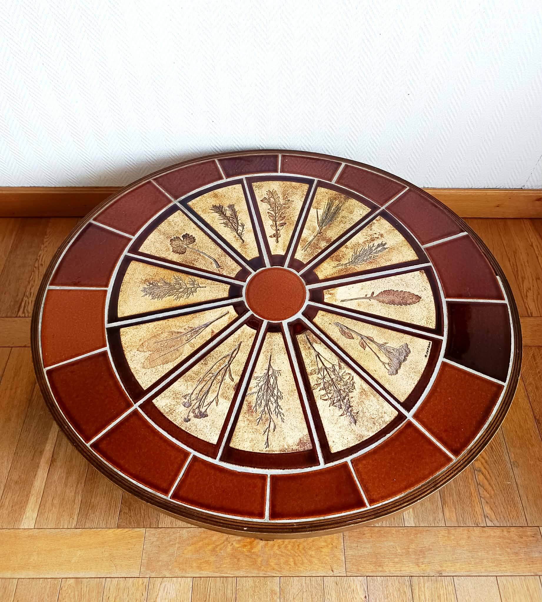 Herbarium coffee table by Roger Capron 1960