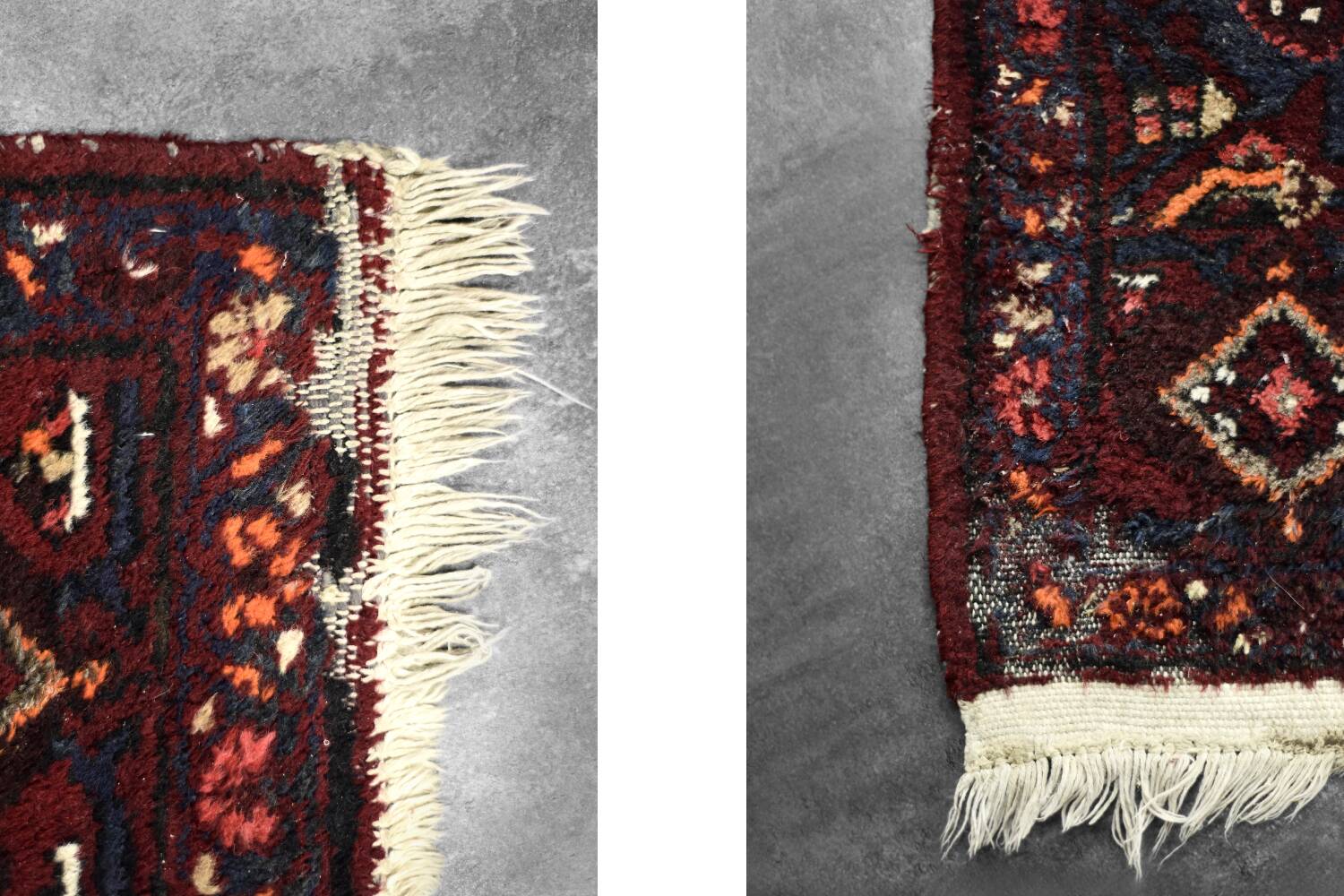 Vintage handwoven Hamadan oriental rug, Middle East, 1960s.